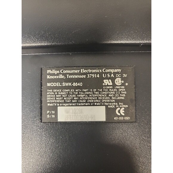 Philips Magnavox Webtv Plus MWK122BK Wireless MSN WebTV Keyboard Untested - Picture 9 of 9